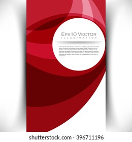 round frame over series of bent shape elements corporate design eps10 vector illustration