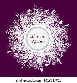 round frame of palm leaves. Vector