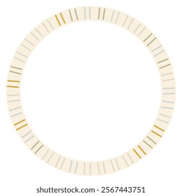 Round frame of pastel stripes. Drawing for trendy design with basic shapes.