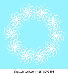 Round frame, pattern, bright colorful flowers on a background. You can place your text in the center.