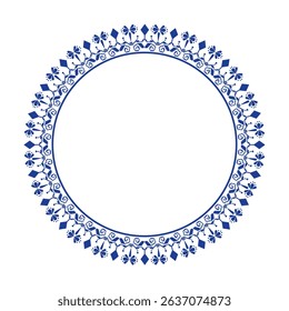 Round frame pattern design. ring shape. for decoration, background, home decor, ceramic, fabric, tile. circular border.