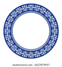 Round frame pattern floral design. ring shape. botanical, natural theme. for decoration, background, home decor, ceramic, fabric, tile. circular border.