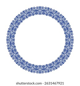Round frame pattern floral design. ring shape. botanical, natural theme. for decoration, background, home decor, ceramic, fabric, tile. circular border.