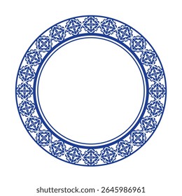 Round frame pattern floral design. ring shape. botanical, natural theme. for decoration, background, home decor, ceramic, fabric, tile. circular border.