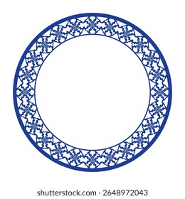 Round frame pattern floral design. ring shape. botanical, natural theme. for decoration, background, home decor, ceramic, fabric, tile. circular border.