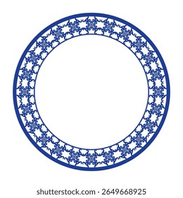 Round frame pattern floral design. ring shape. botanical, natural theme. for decoration, background, home decor, ceramic, fabric, tile. circular border.