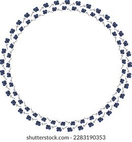 Round frame with a pattern of small flowers. Vector file for designs.