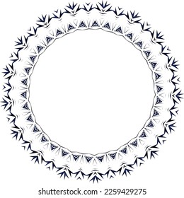 Round frame with a pattern. Vector file with a pattern