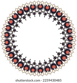 Round frame with a pattern. Vector file with a pattern