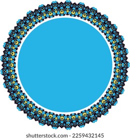 Round frame with a pattern. Vector file with a pattern
