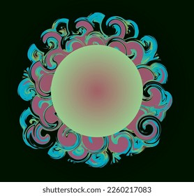 Round frame with a pattern. Vector file for designs.