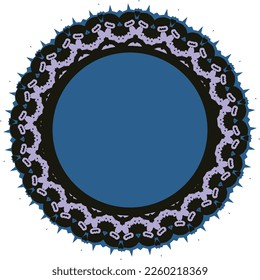 Round frame with a pattern. Vector file for designs.