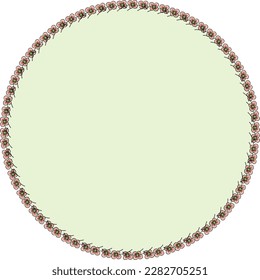 Round frame with a pattern. Vector file for designs.