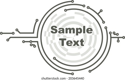 Round frame in PCB-layout style for text or design 