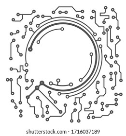 Runder Rahmen im PCB-Layout-Stil für Ihren Text oder Ihr Design