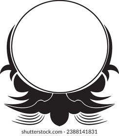 Round frame for photos, drawings, calligraphy, vectors

