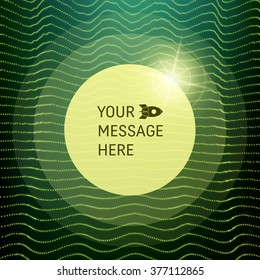 Round Frame with Place for Text. Lattice Structure. Network Technology Communication Background. Graphic Design. 3D Grid Surface with Particles. Illustration For Marketing, Advertising, Presentation.