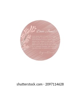 Round frame with place for your text. Delicate colors circle with sprigs of wild New Zealand flax. Floral border for text. Round sticker, greeting card with wild herbal twigs. Invitation card vector