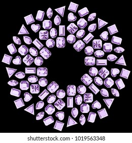 Round frame of precious stones. Suitable for use in advertising by jewelry companies