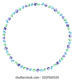 Round frame of precious stones. Suitable for use in advertising by jewelry companies