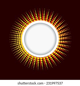 Round frame with rays circles. Vector