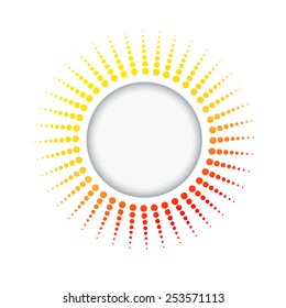Round frame with rays circles. Vector