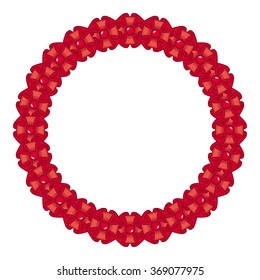Round frame with red bows