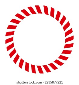 round frame of red elements in lollipop style