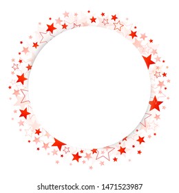 Round Frame Red Graphic Stars White Center