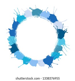 round frame, a ring of blobs, drips, stains