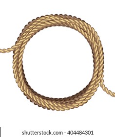 round frame of ropes isolated on white