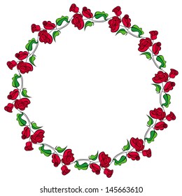 Round frame with roses