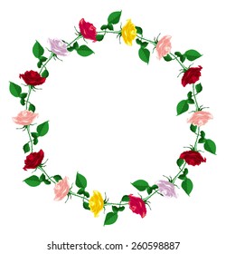 Round frame with roses