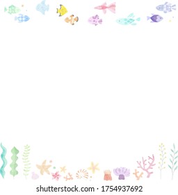 Round frame with sea animals