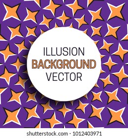 Round frame with shadow on illusion background of moving stars pattern.