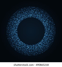 Round frame of shiny particles