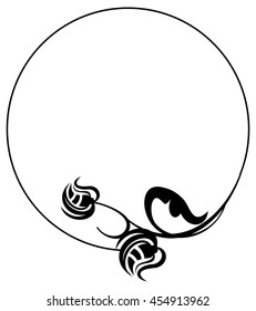 Round frame silhouette. Vector clip art.