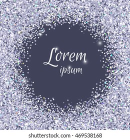 Round frame with silver glitter