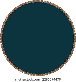 Round frame with small flowers on the edges. Vector file for designs.