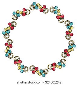 Round frame with soothers