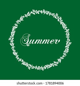 Marco redondeado con espacio para texto. Ornamento floral vintage