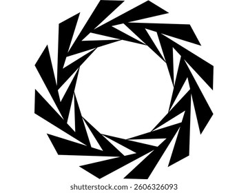 Round frame. sports pattern. Swirled vector design element black on white background. Abstract ring. Vector spiral background. Drill, milling cutter. Disc. Tornado logo. Bracelet. Decorative rosette