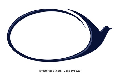 The round frame with stylized bird.
