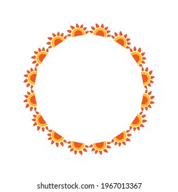 
Round frame of suns isolated on background. Brazilian National Festival Festa Junina