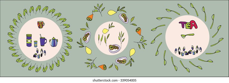 Round frame tea party