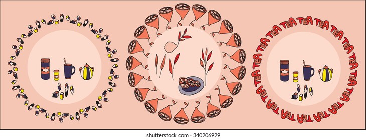 Round frame tea party