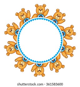 Round frame with Teddy Bears