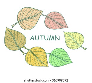 round frame for text autumn leaves  