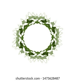 Round frame for text from Christmas trees. Vector picture greeting card.