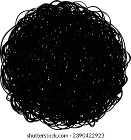A round frame that looks like entwined threads with a chaotic atmosphere.